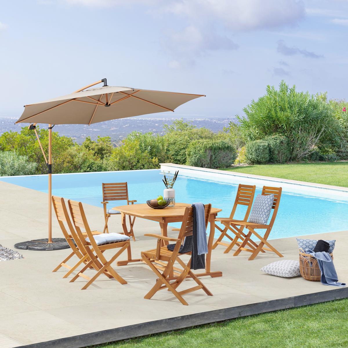 Vrtna Garnitura Kiel, Masivno, Raztegljiva Miza - barva tikovine, Natur, les (160-220/100/74cm) - James Wood