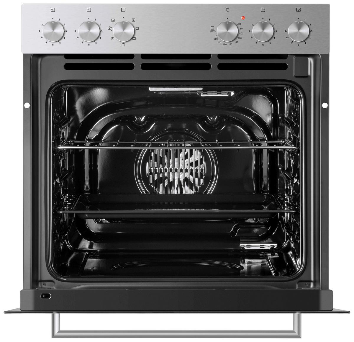 Herdset HS2201-26 Jamie Schwarz/Edelstahlfarben - Edelstahlfarben/Schwarz, Trend, Glas/Kunststoff (59,5/59,5/56,5cm) - Respekta