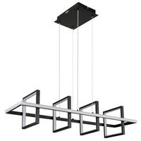 LED-HÄNGELEUCHTE 67194-60 - Opal/Schwarz, Design, Kunststoff/Metall (90/28cm) - Globo