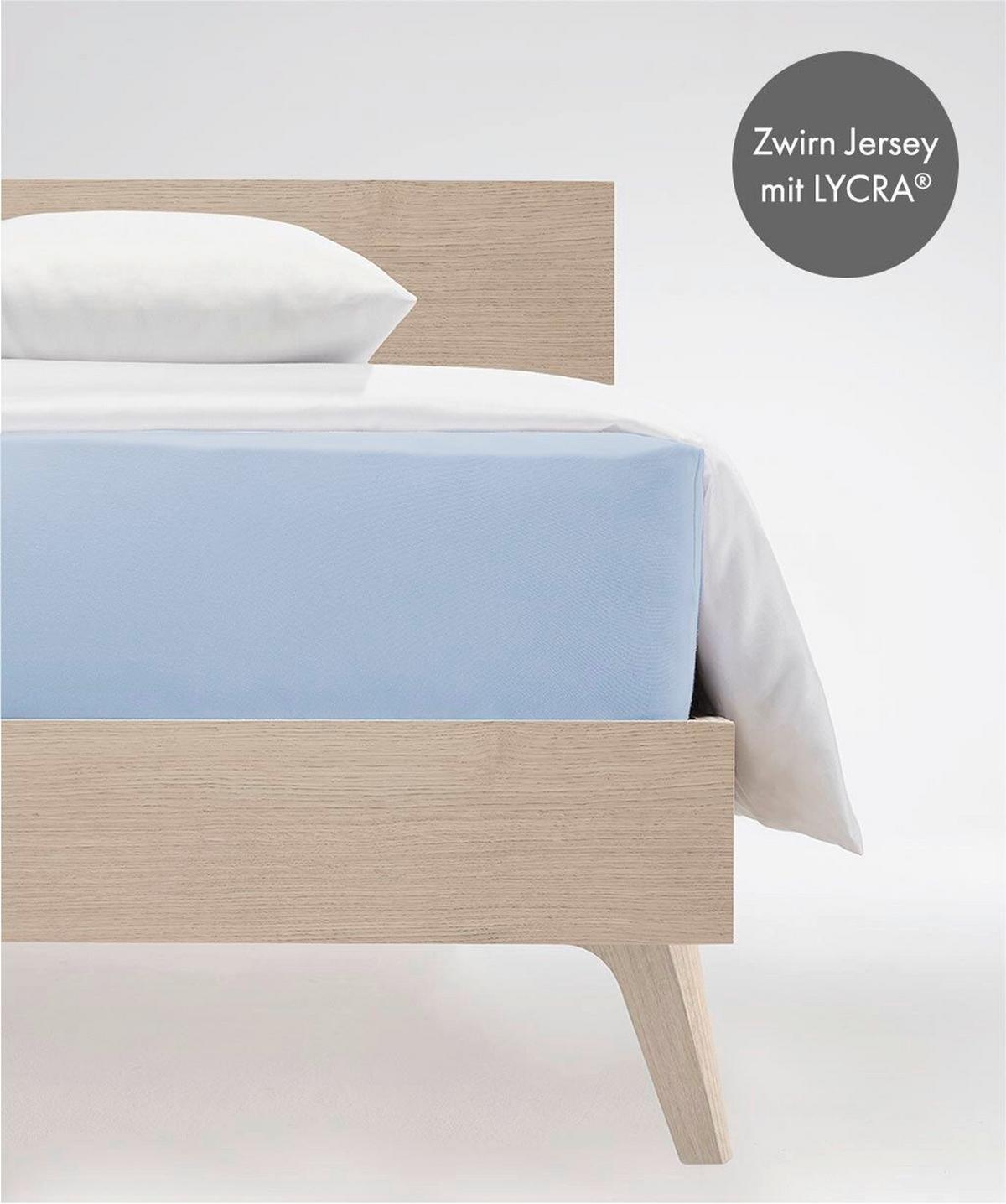 Boxspring-fixleintuch Q 4000 73 - Azurblau, Basics, Textil (180-200/200-210cm) - Fleuresse