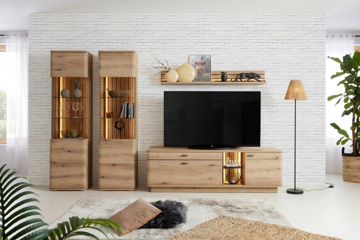 Vitrina Fortuna - antracit, Moderno, kovina/steklo (50/191/38cm) - Premium Living