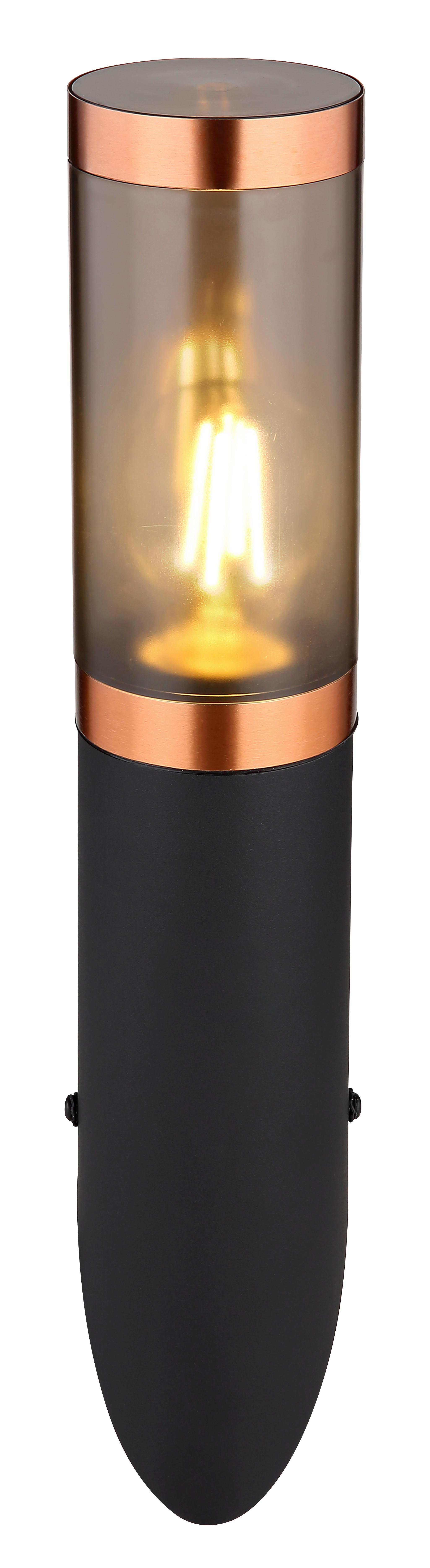 Vanjska Zidna Svjetiljka Bakrena Boja - bakrenaste boje/crna, Design, metal/plastika (7,6/41/17cm) - Globo