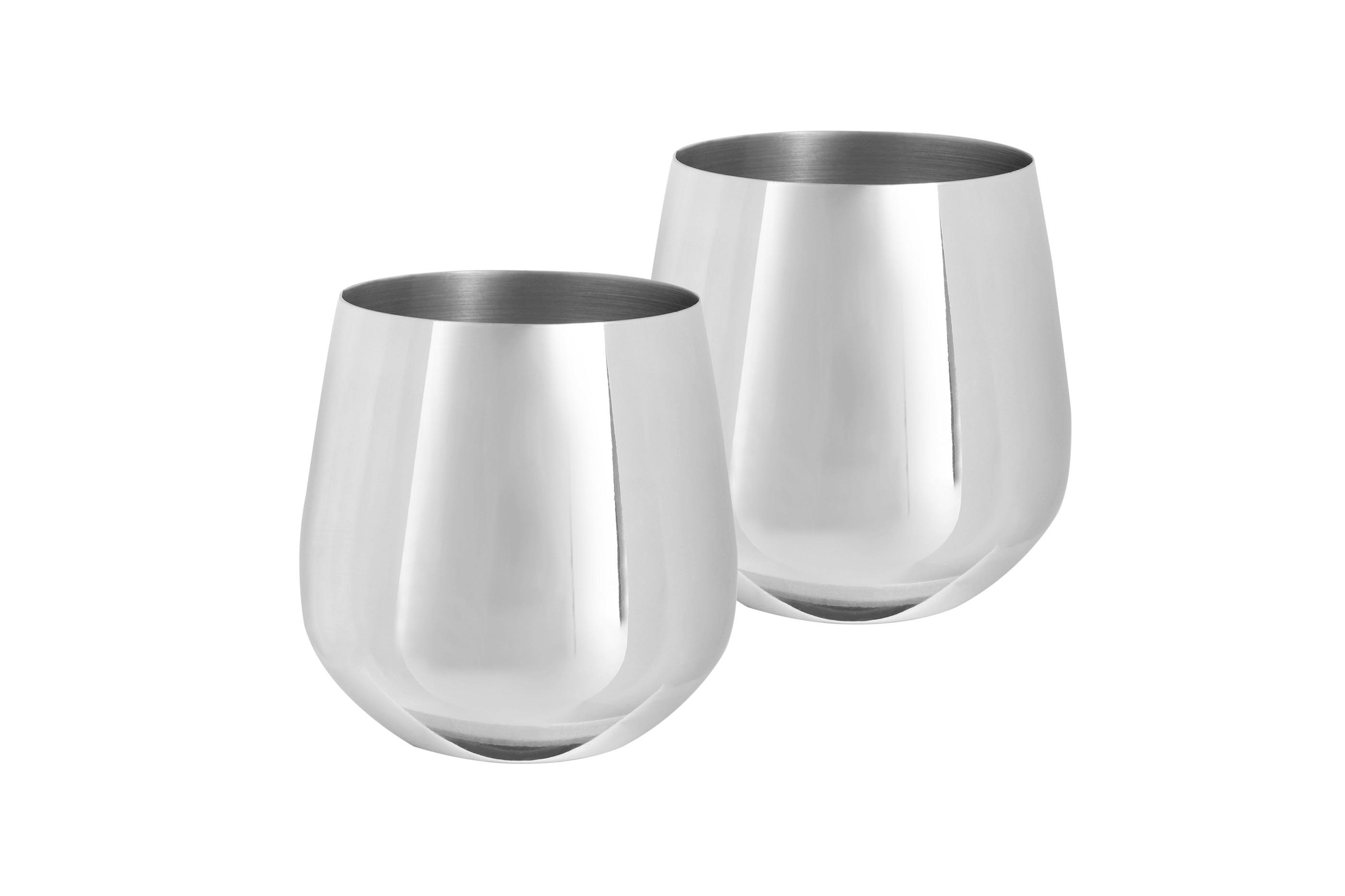 Gläserset Guilio ca. 500ml, 2-teilig - Silberfarben, MODERN, Metall - Echtwerk