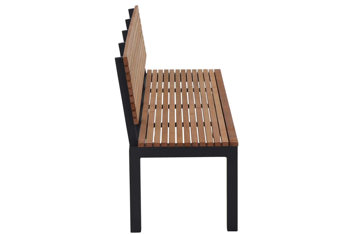 GARTENBANK N86394 - Anthrazit/Robinienfarben, KONVENTIONELL, Holz/Metall (180/84/157,5cm) - Siena Garden