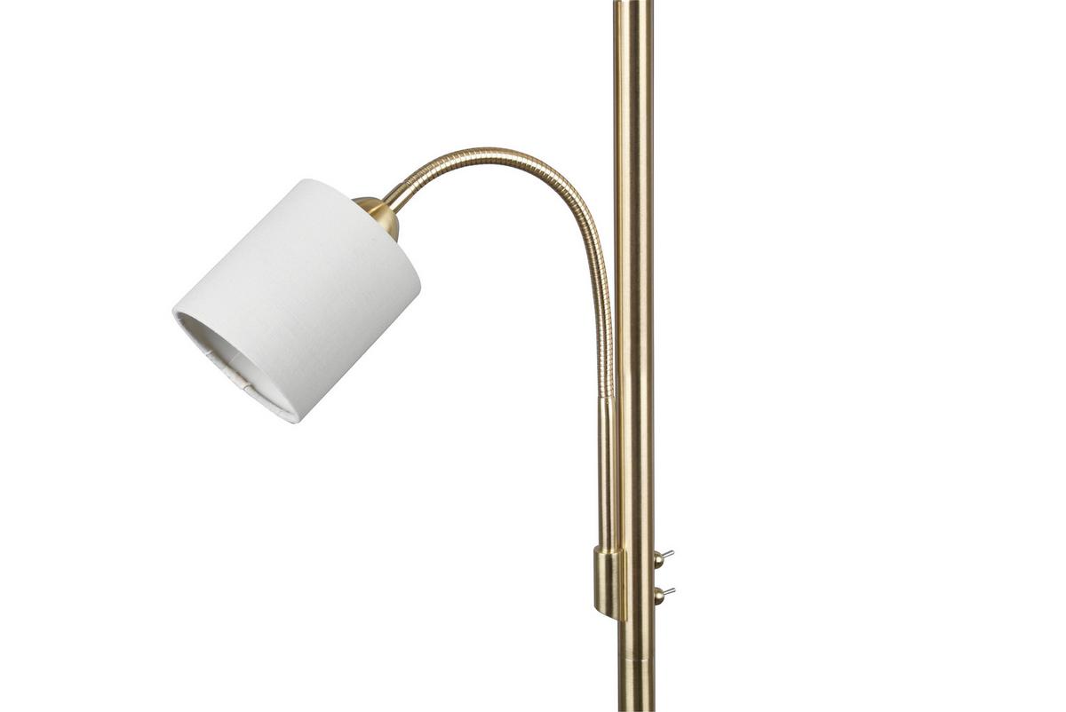 LAMPA STOJĄCA 403900208 HOTEL - kolor mosiężny/kremowy, Konventionell, metal/tkanina (40/40/170cm) - Trio Leuchten