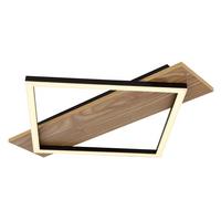 Led  Stropna Svjetiljka Beatrix - tamno smeđa/crna, Natur, drvni materijal/metal (52/46,7/6cm) - Globo