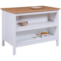Kücheninsel Sicilia Weiß/Eiche Artisan - Weiß/Eiche Artisan, MODERN, Holzwerkstoff (124/91,5/75cm) - Mömax