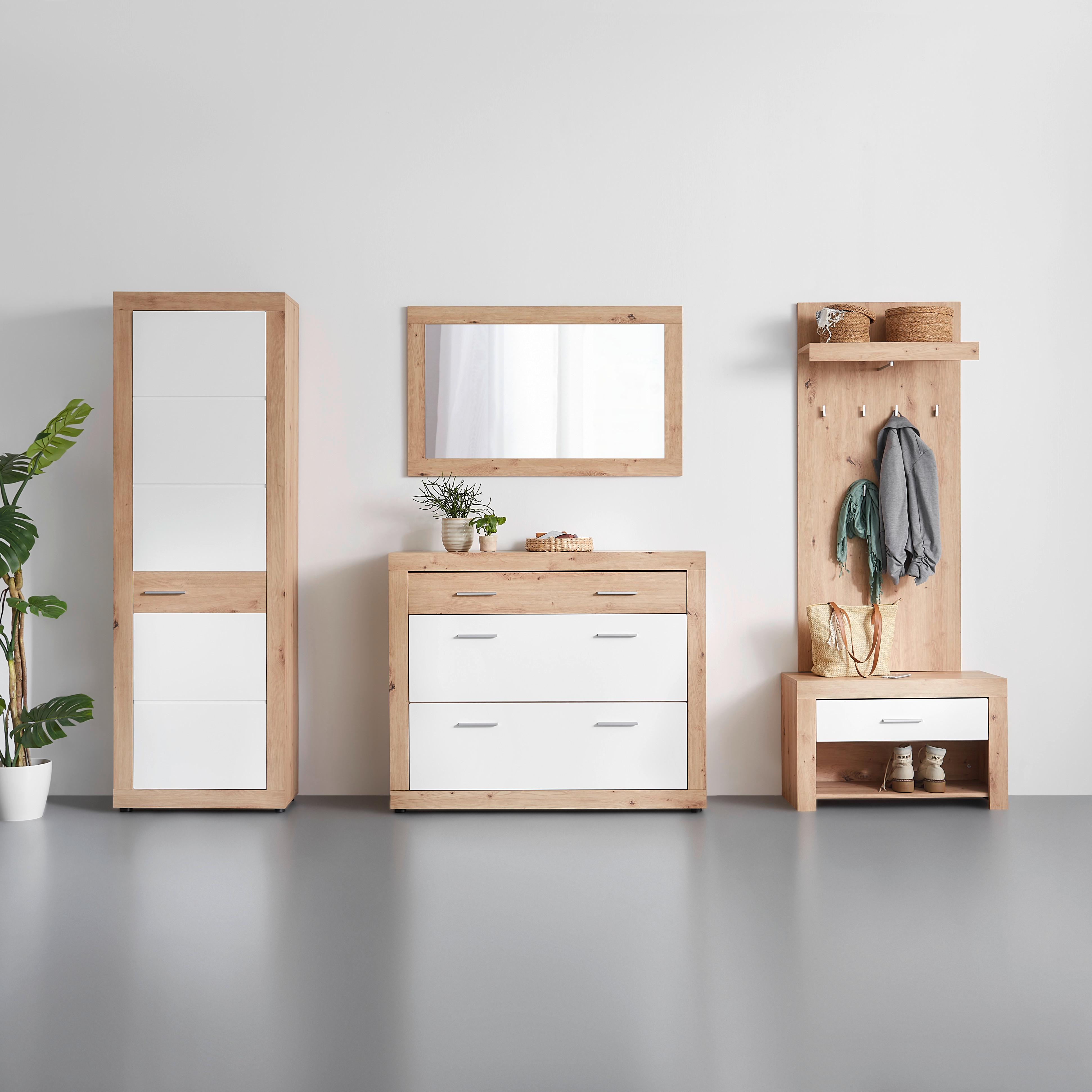 GARDEROB MALTA -EXKLUSIV- - vit/kromfärg, Klassisk, trämaterial/plast (65/198/36cm) - Mömax