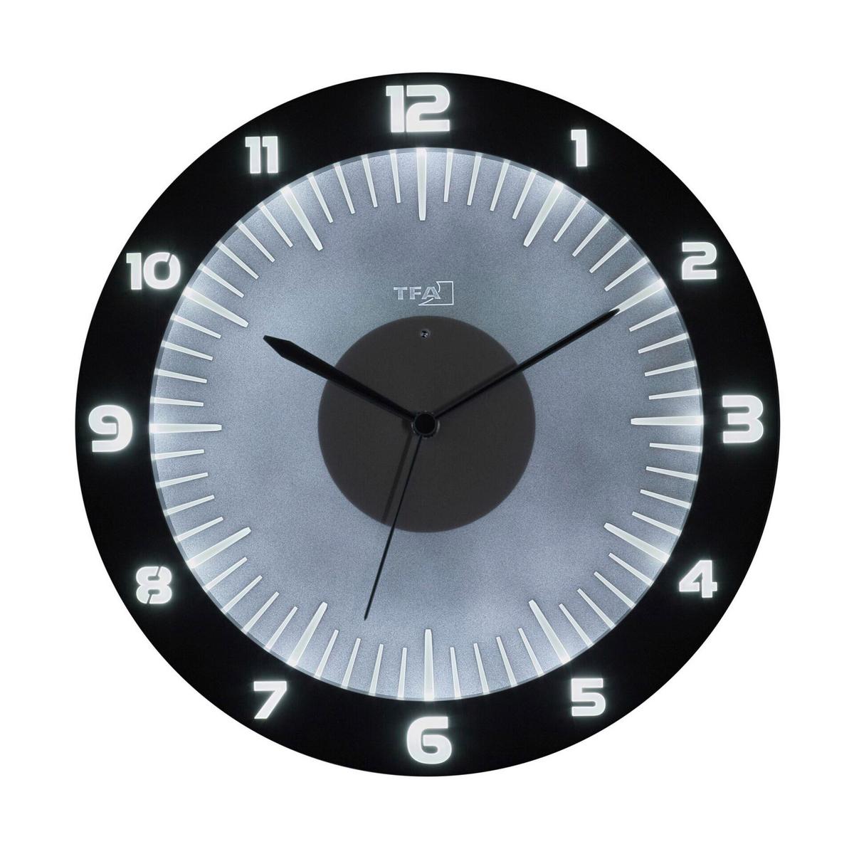 FUNKUHR LUMOCLOCK GRAU/WEIß - Schwarz, Basics, Kunststoff (30,3/4,5/30,3cm)