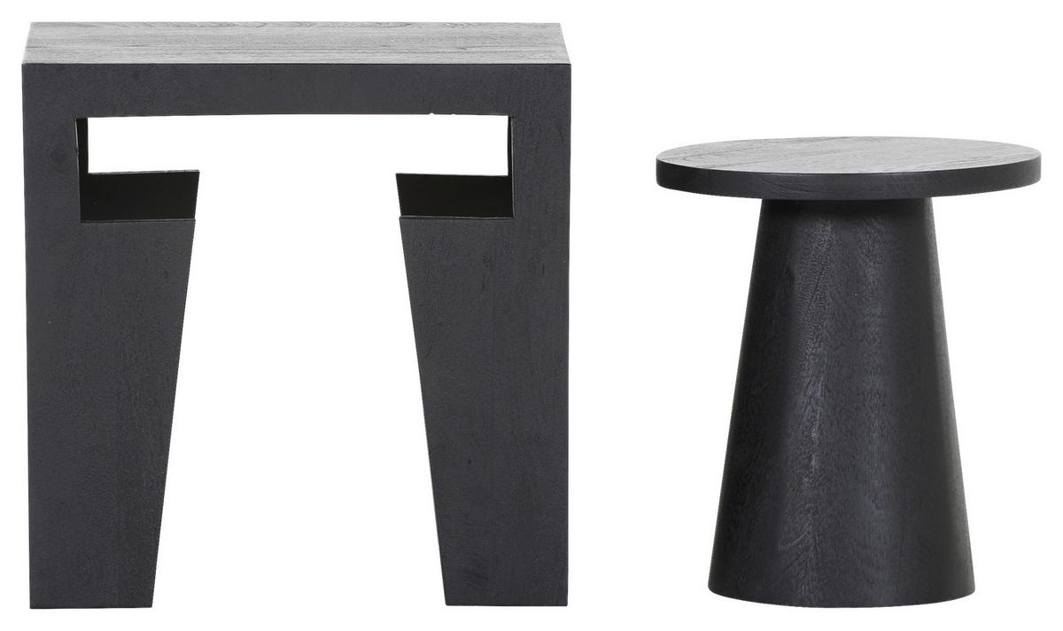 ZESTAW STOLIKÓW BOCZNYCH SIESTA - czarny, Design, drewno (50/40/50cm) - Carryhome