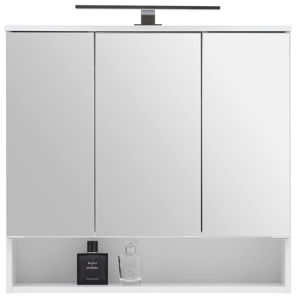 Element S Ogledalom Fresh - bijela/boje kroma, Konvencionalno, staklo/drvni materijal (80/75/20cm) - Modern Living