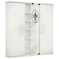 ARMOIRE À PHARMACIE SANTILA - blanc/couleur argentée, Modern, verre/métal (86/91,5/18cm) - MID.YOU