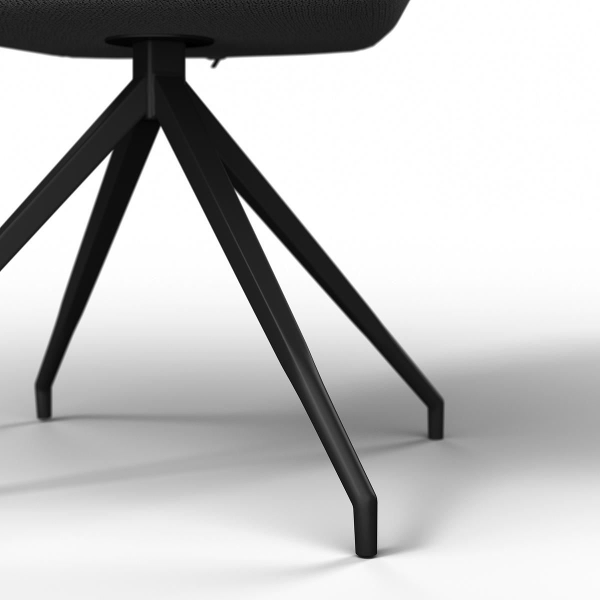 Armlehnstuhl Paolo Grau Webstoff Drehbar Gepolstert - Schwarz/Grau, MODERN, Holz/Textil (57/89/62cm) - Bessagi Home