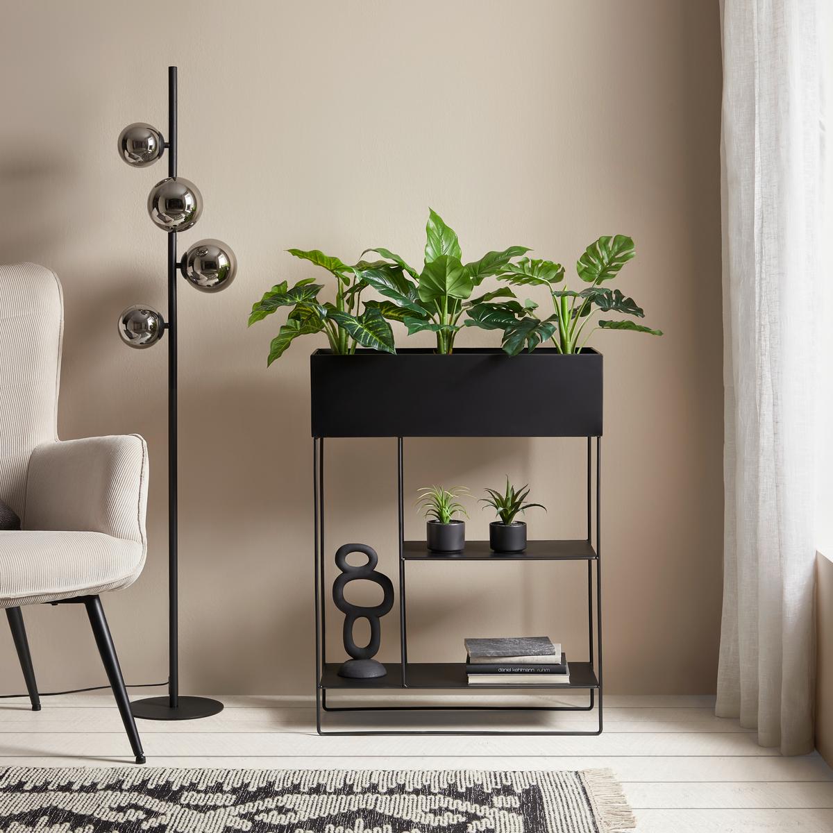 Növényállvány Cosy - fekete, Modern, fém (60/80/25cm) - Mömax