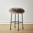 Hocker Luzie - Schwarz/Grau, MODERN, Fell/Metall (30/50/30cm) - Mömax modern living