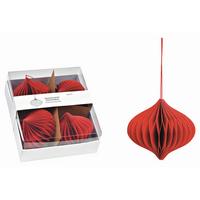Christbaumkugel-Set Classic Christmas Rot 4-teilig - Rot, Basics, Papier (17,0/8,0/17,0cm) - X-Mas