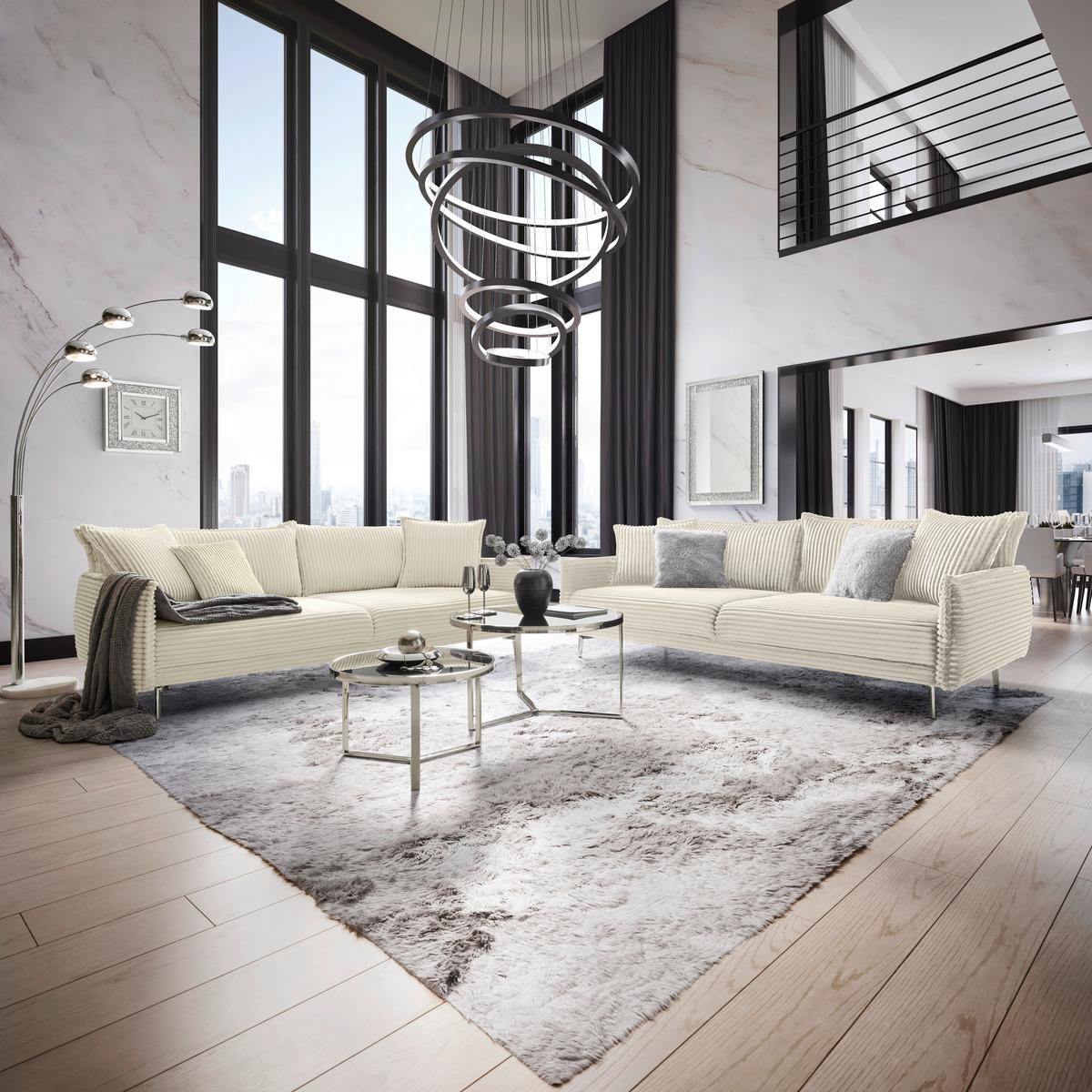 Mega Sofa Kiss - bijela/boje kroma, Moderno, drvo/metal (241/90/117cm) - Mömax