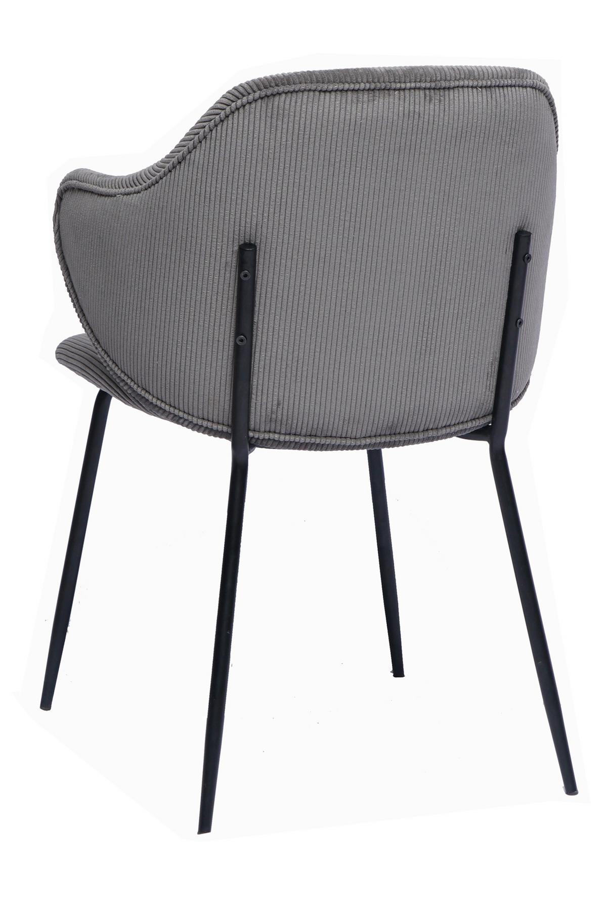 Set Naslanjačev Cord, Siva, 2-Delni - siva/črna, Moderno, kovina/tekstil (54/83/55cm) - Livetastic