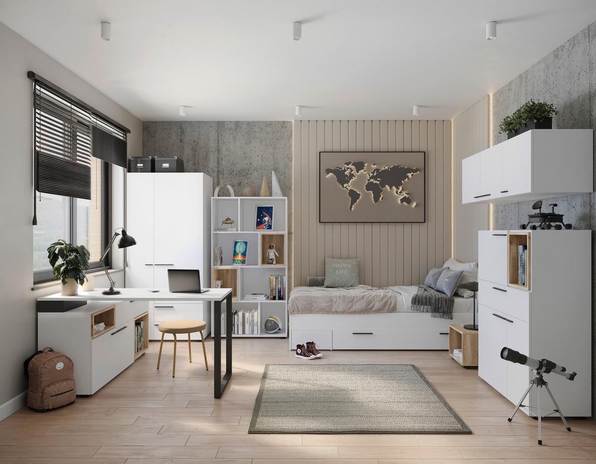 Ormar S Klasičnim Vratima Marlow - bijela/crna, Moderno, drvni materijal/plastika (90/194,9/59,6cm) - Modern Living