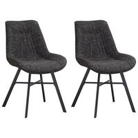 Stuhl-Set Samuel ca. 53x87 cm 2er-Set Schwarz - Schwarz, Design, Textil (53/87/63cm) - MID.YOU