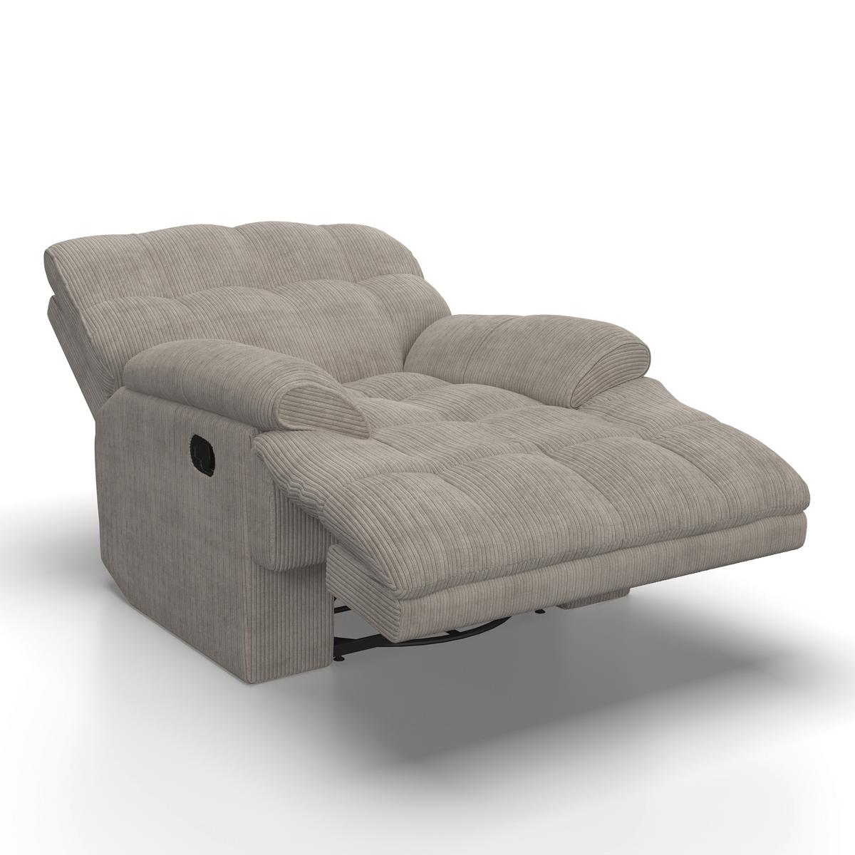 Sessel Natalie Hellgrau/Cord - Schwarz/Grau, MODERN, Holz/Textil (98/94/106cm) - Bessagi Home