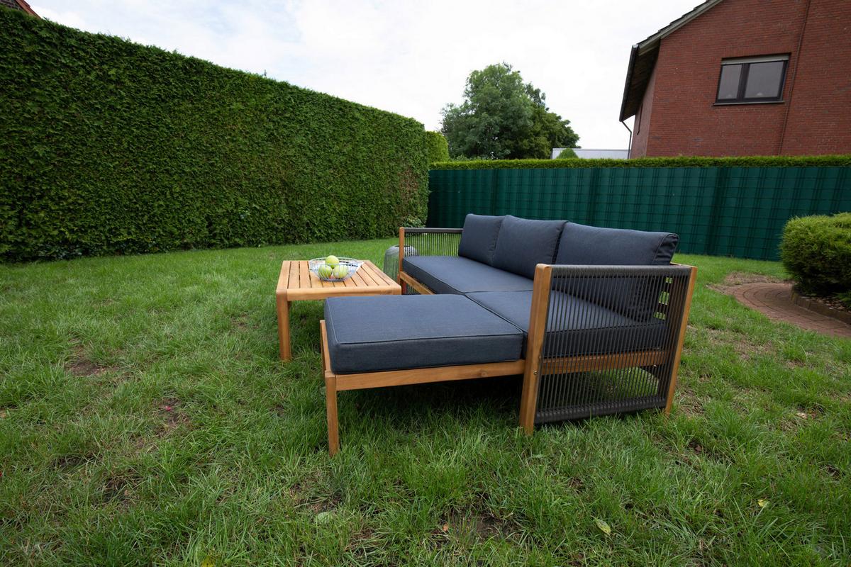 Lounge Garnitura Malaga, Akacija, Siva - barva tikovine/siva, Basics, tekstil/les (198/132cm) - Acamp