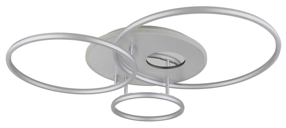 Led Stropna Svjetiljka Invertina - bijela/srebrne boje, Design, metal/plastika (90/70/13cm) - Globo