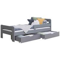 Bett Bennet mit Schubkasten ca. 90x200 cm Hellgrau - Hellgrau/Naturfarben, MODERN, Holz/Textil (90/200cm) - MID.YOU