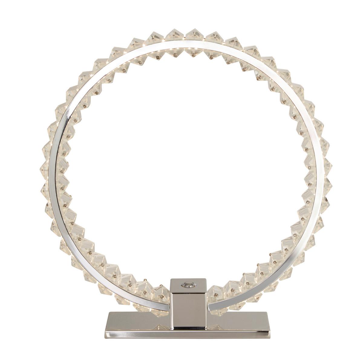 Led Asztali Lámpa Eu38910-1cc Hoop - krómszínű, Lifestyle, üveg/fém (35/10/38cm)