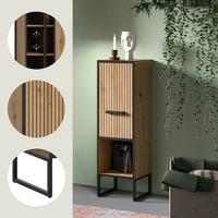 Midischrank Bagno Eiche Artisan/Schwarz - Schwarz/Eiche Artisan, Trend, Holzwerkstoff/Kunststoff (30/101/32cm) - MID.YOU