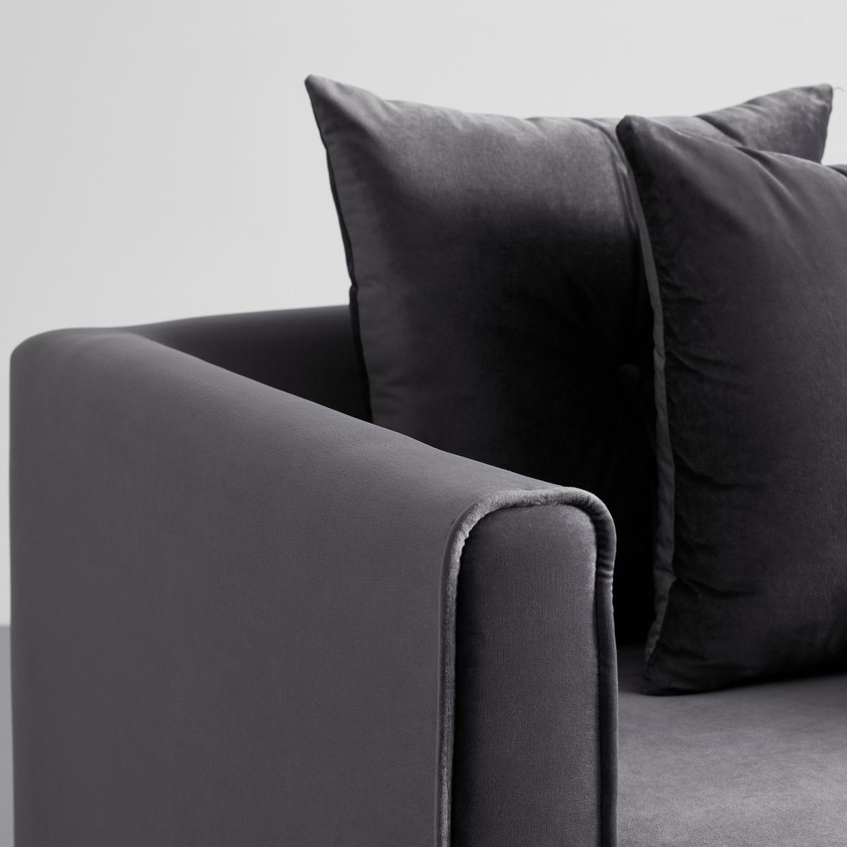 Fotel Luis - szürke, Modern, textil/fa (90/87/87cm) - Bessagi Home