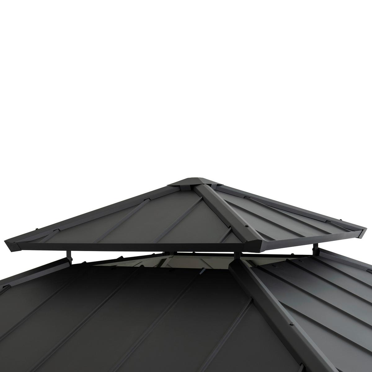 Pavillon Gazebo Pasu Anthrazit - Anthrazit, Basics, Metall (300/295/300cm) - Modante