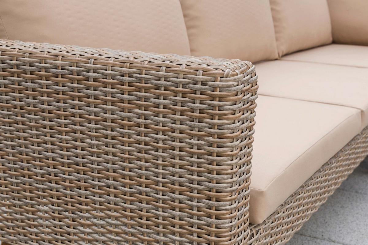 Lounge Garnitura Pamplona, Naravna Barva, Z Blazinami - naravne barve, Konvencionalno, kovina/umetna masa - Gardenson