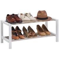 REGAŁ NA BUTY MARINA - kolor stalowy/biały, Basics, materiał drewnopochodny/metal (81/34/34cm) - Carryhome