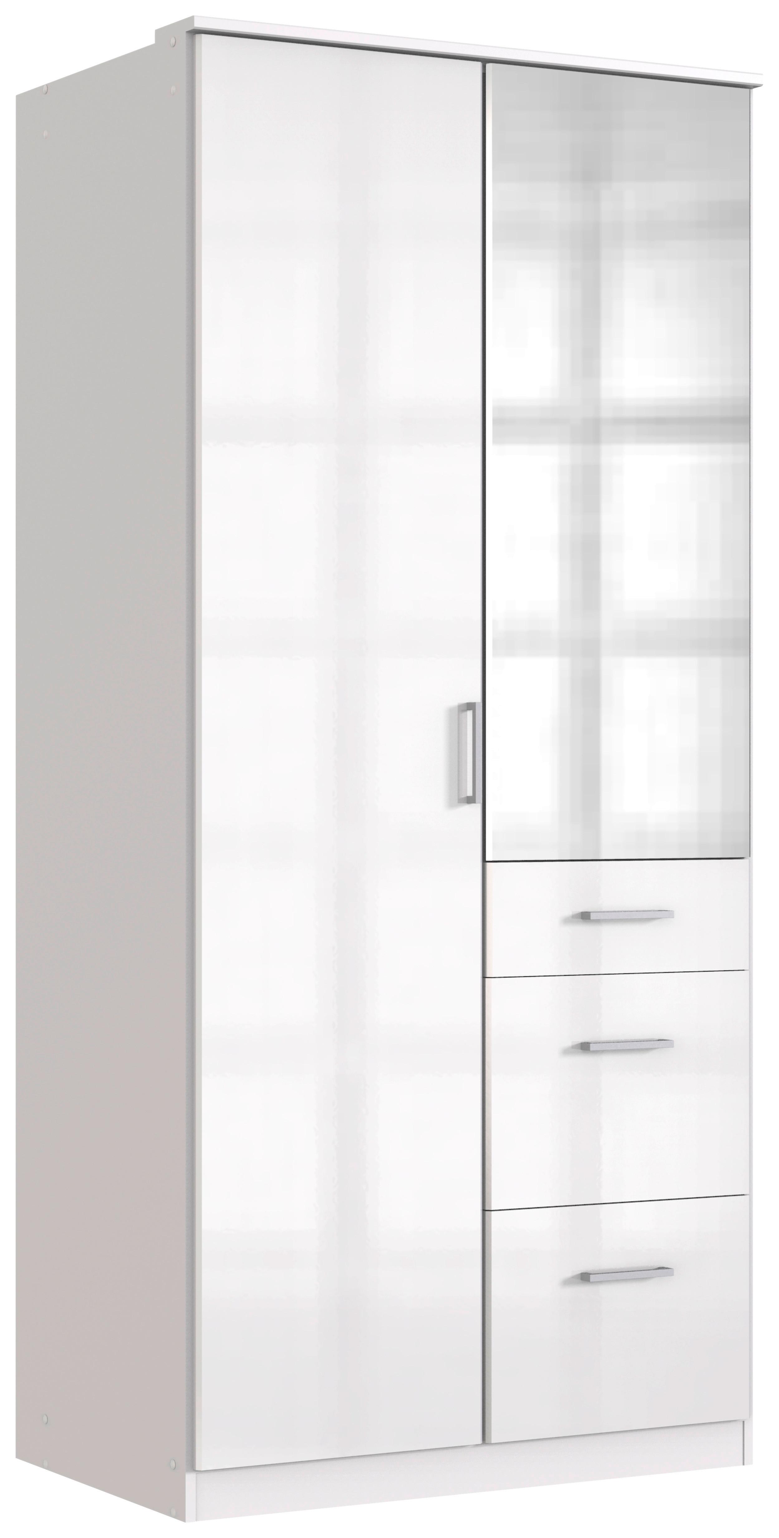 Ormar S Klasičnim Vratima Clack - bijela/srebrne boje, Basics, drvni materijal (91/199/58cm) - Modern Living