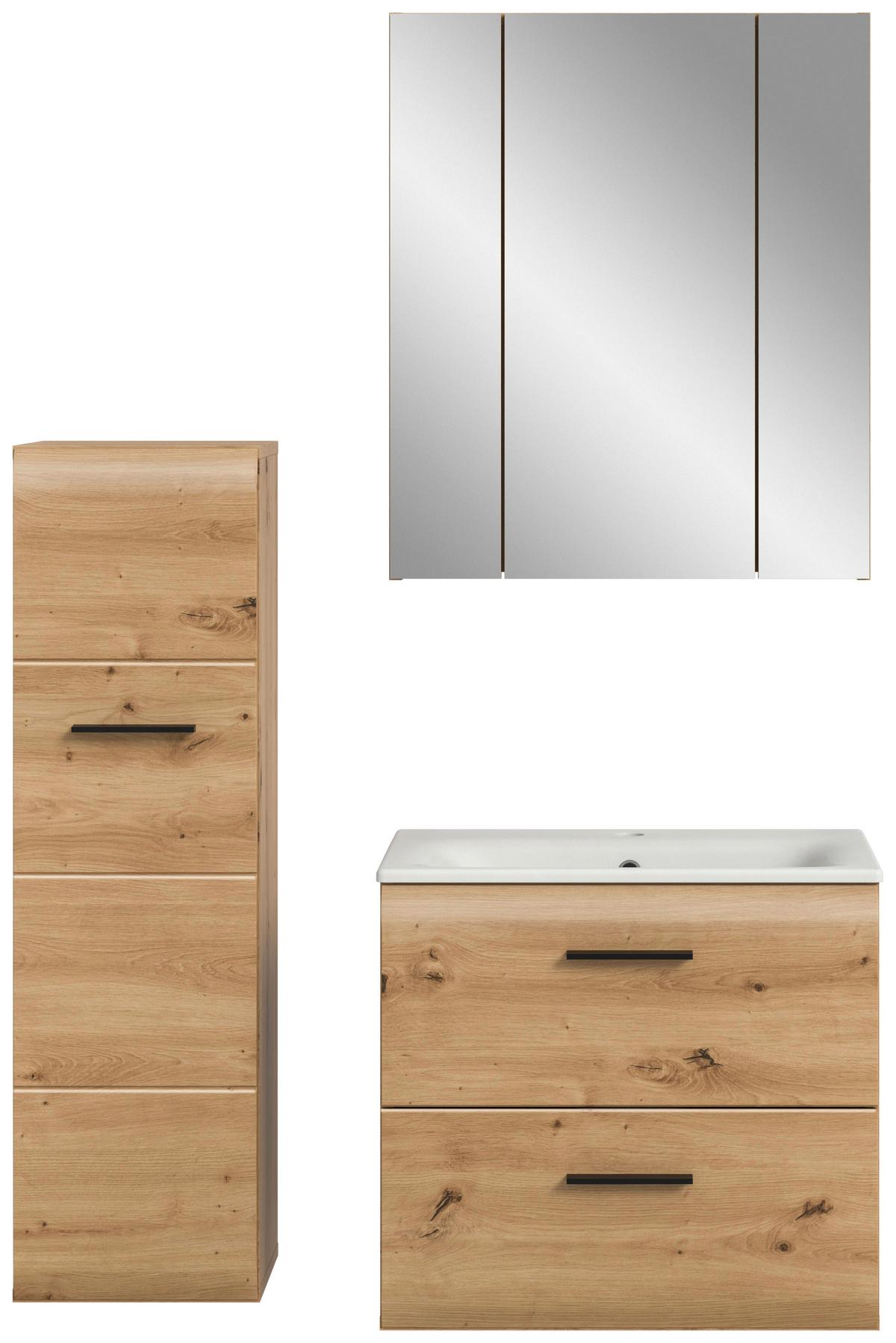 BADEZIMMER ICE - Weiss/Schwarz, Basics, Keramik/Holzwerkstoff (90cm) - MID.YOU