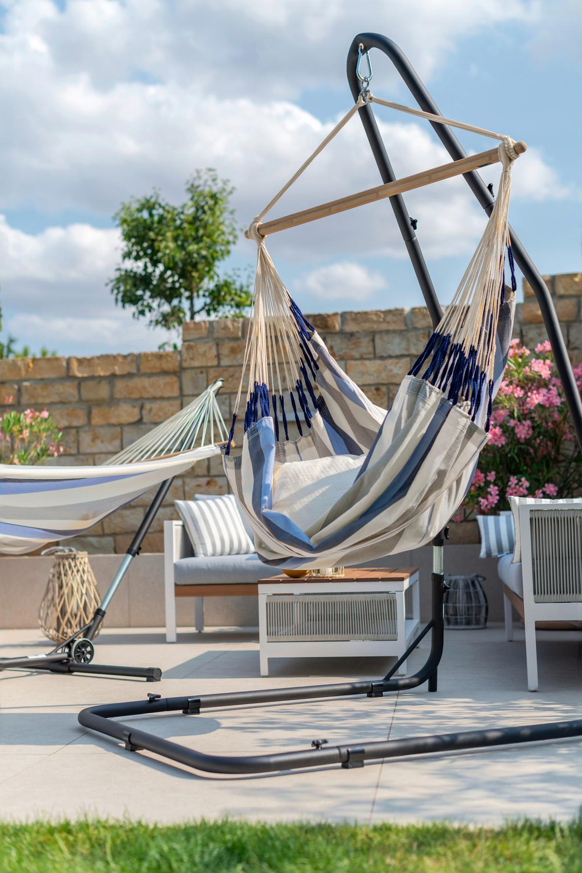 Hängesesselgestell Anthrazit - Anthrazit, KONVENTIONELL, Metall (122/220/138cm) - La Siesta