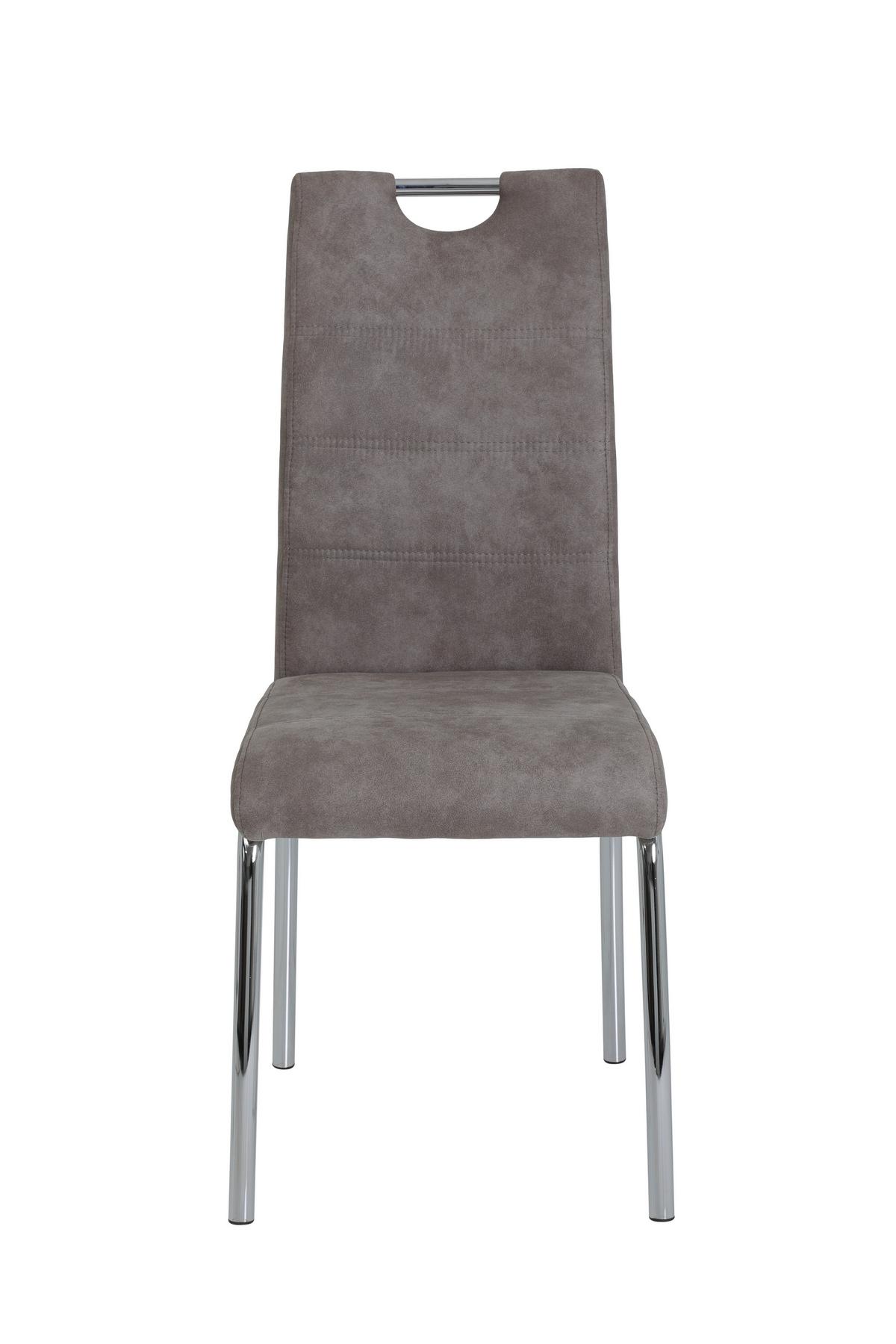 STUHL-SET SUSI II S 4ER-SET - Chromfarben/Grau, MODERN, Textil/Metall (44/98/61cm) - MID.YOU