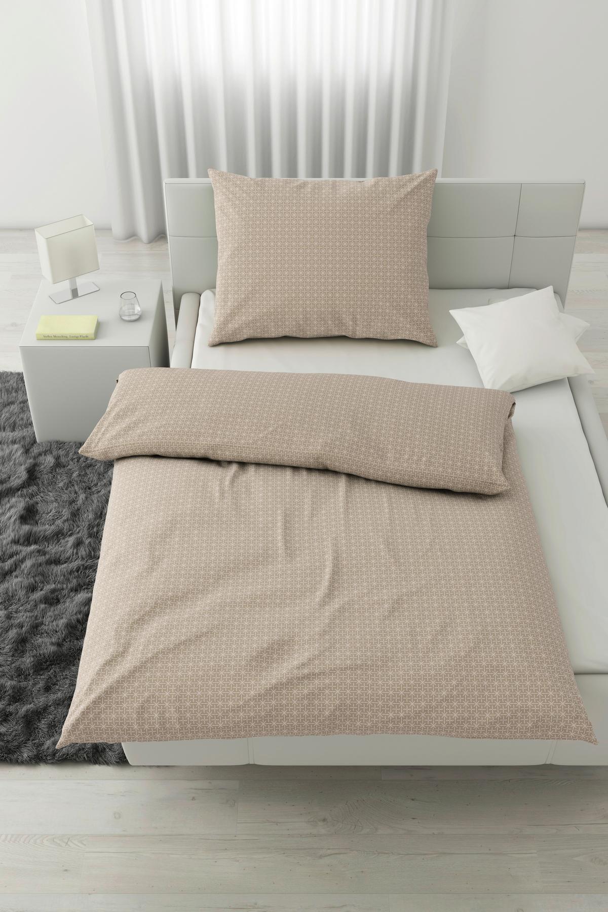 BETTWÄSCHESET LAURA - Beige, Konventionell, Textil (160/210cm) - Modern Living