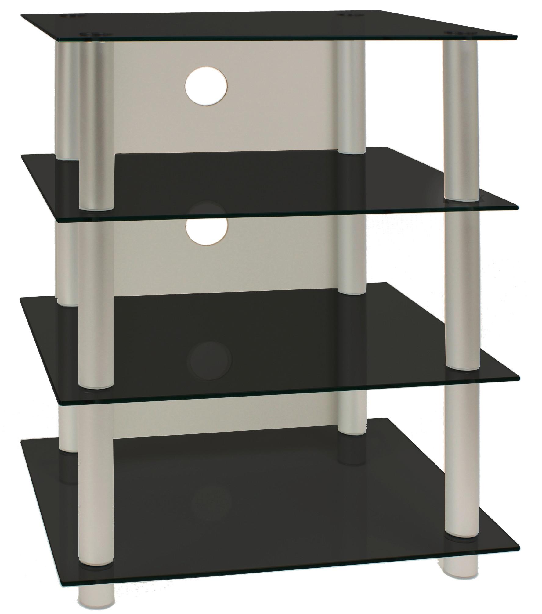 Phonotisch Blados ca. 54x70 cm Schwarz/Silber - Silberfarben/Schwarz, KONVENTIONELL, Glas/Metall (54/70/45cm) - MID.YOU
