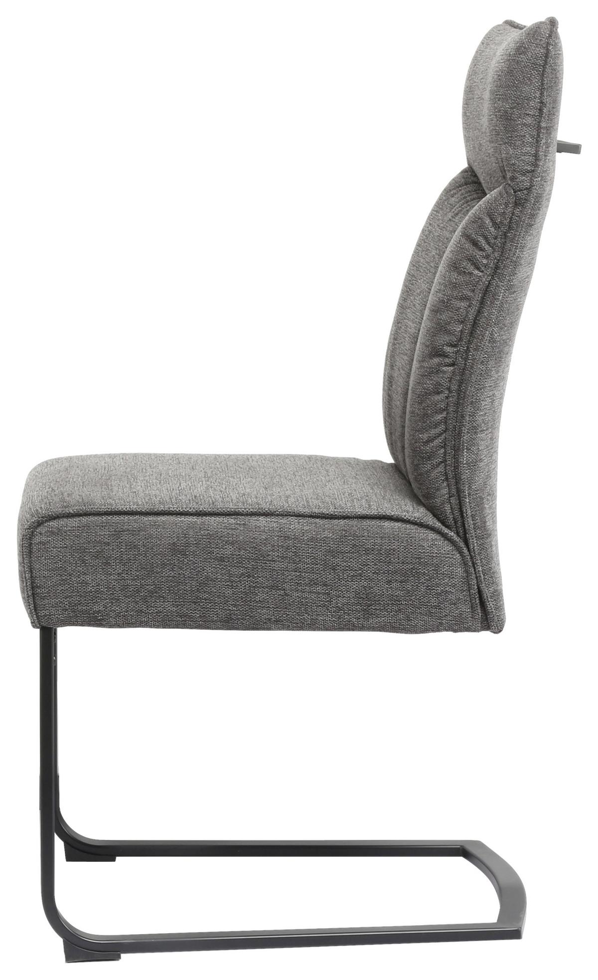 KRZESŁO NA PŁOZIE BUFFY - czarny/szary, Design, metal/tkanina (44/102/64cm) - Novel