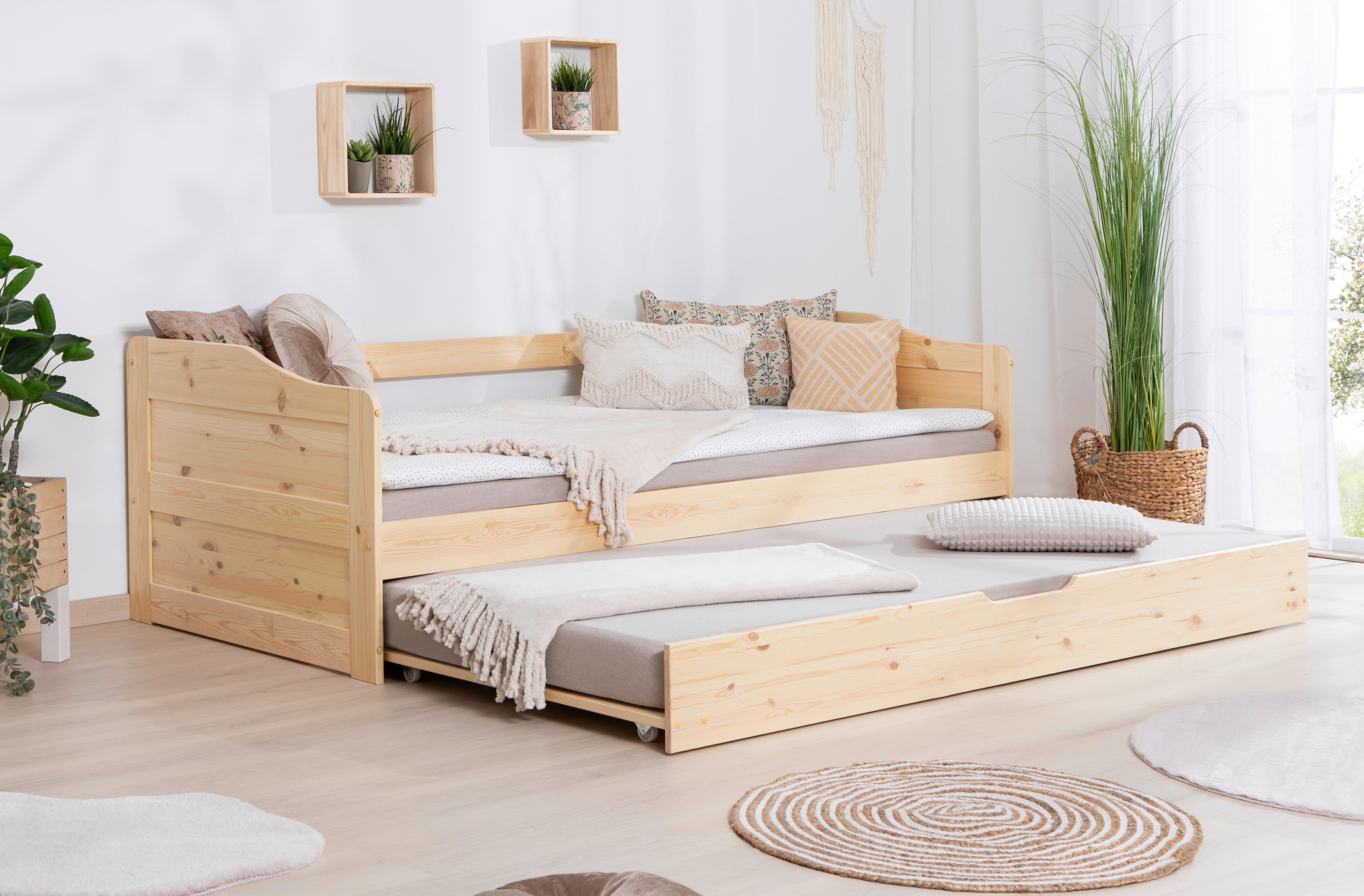 Ausziehbett Melinda ca. 204x96x63 cm Kiefer - Kieferfarben, Natur, Holz/Kunststoff (90/200cm) - MID.YOU