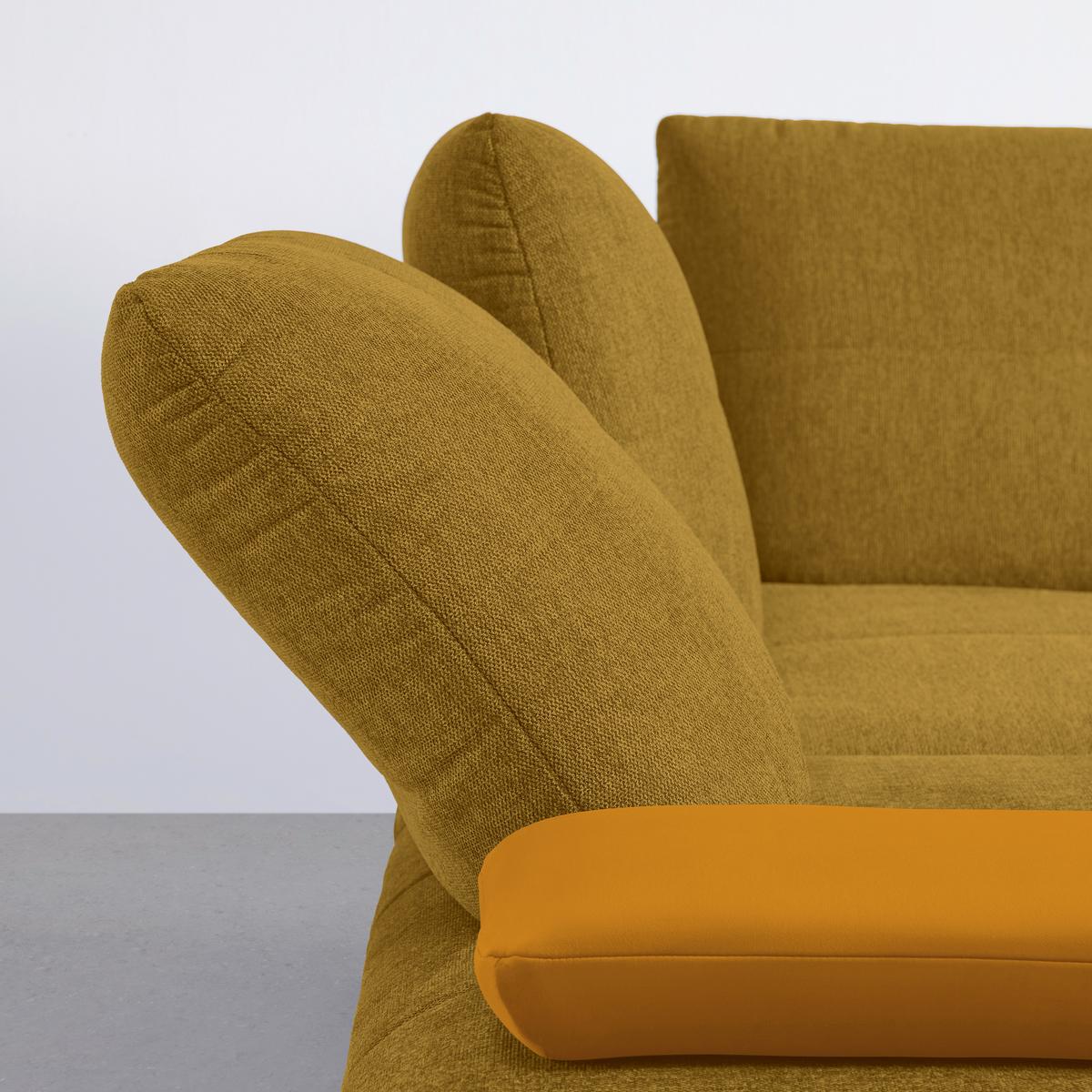 Wohnlandschaft Trendy Goldfarben/Senfgelb - Senfgelb/Goldfarben, MODERN, Holzwerkstoff/Textil (250/93/310cm) - Premium Living