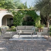 Lounge Garnitura Gondola, Siva, 4-Delno - barva tikovine/rjavosiva, Moderno, kovina/umetna masa (175/70/72cm) - Acamp