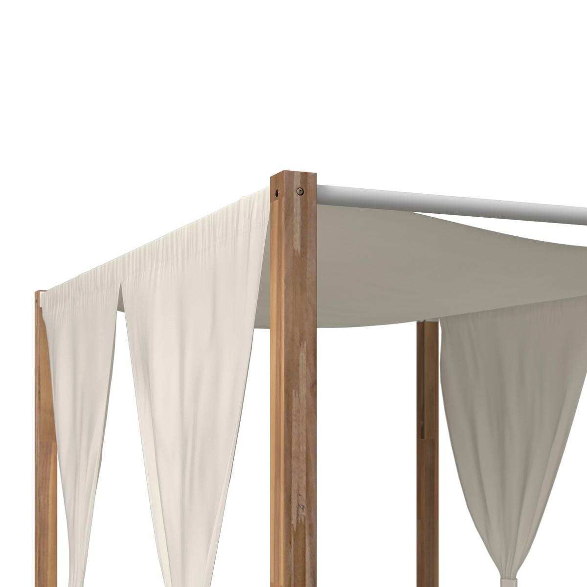 Sonneninsel Nicola Creme Holz/Outdoorstoff - Creme, MODERN, Holz/Textil (135,5/194,5/190cm) - Bessagi Garden