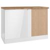 Eckunterschrank Monza ca. 120x86 cm Weiß/Eiche - Weiß Hochglanz/Eiche Wotan, LIFESTYLE, Holzwerkstoff (120/86/60cm) - Held