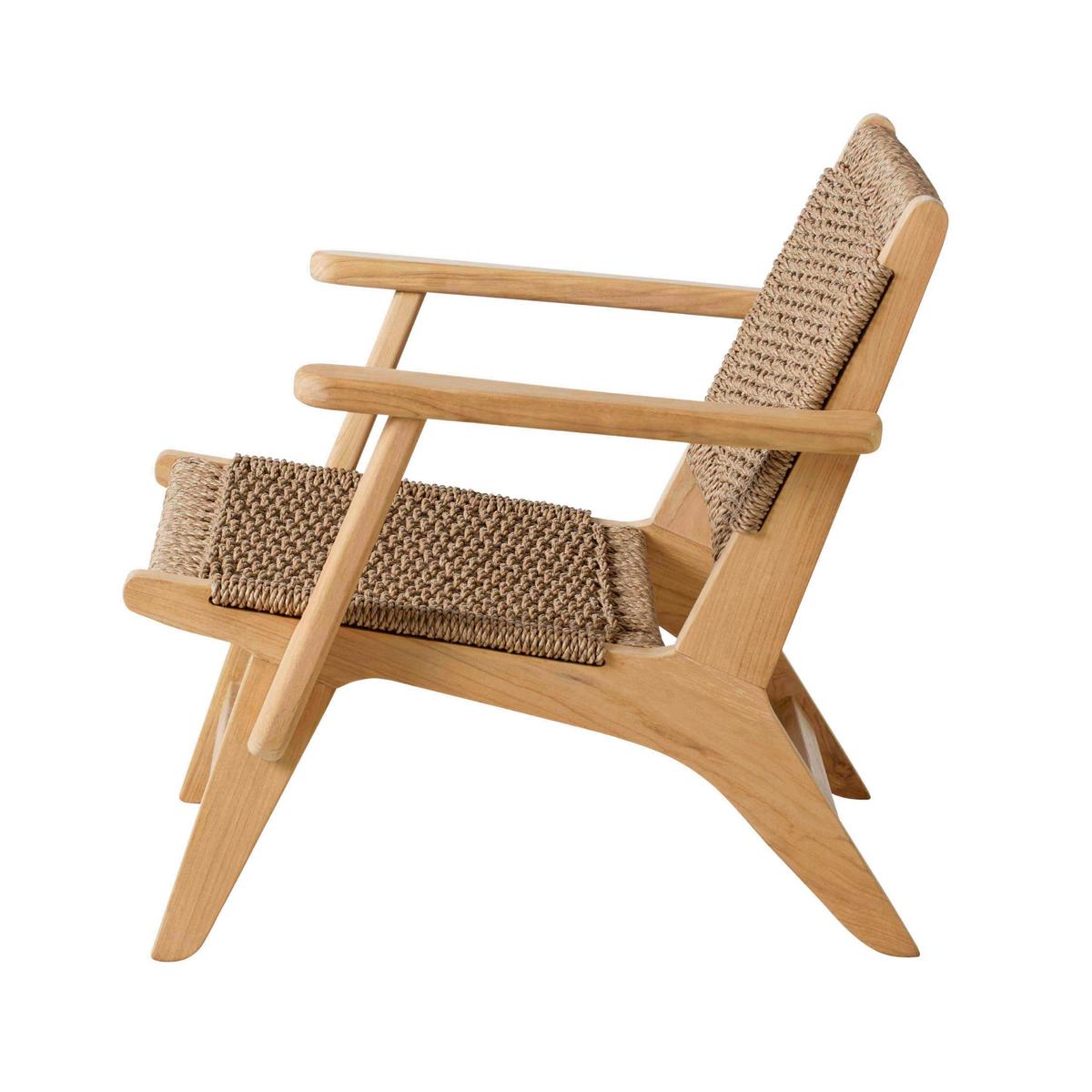 Loungesessel Eya - Braun/Teakfarben, Natur, Holz/Kunststoff (68/70/75cm) - Gardenson
