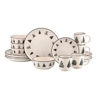 Kombiservice Nordic Christmas Black Schwarz/Weiß, 16-tlg. - Schwarz/Weiß, Basics, Keramik - Creatable