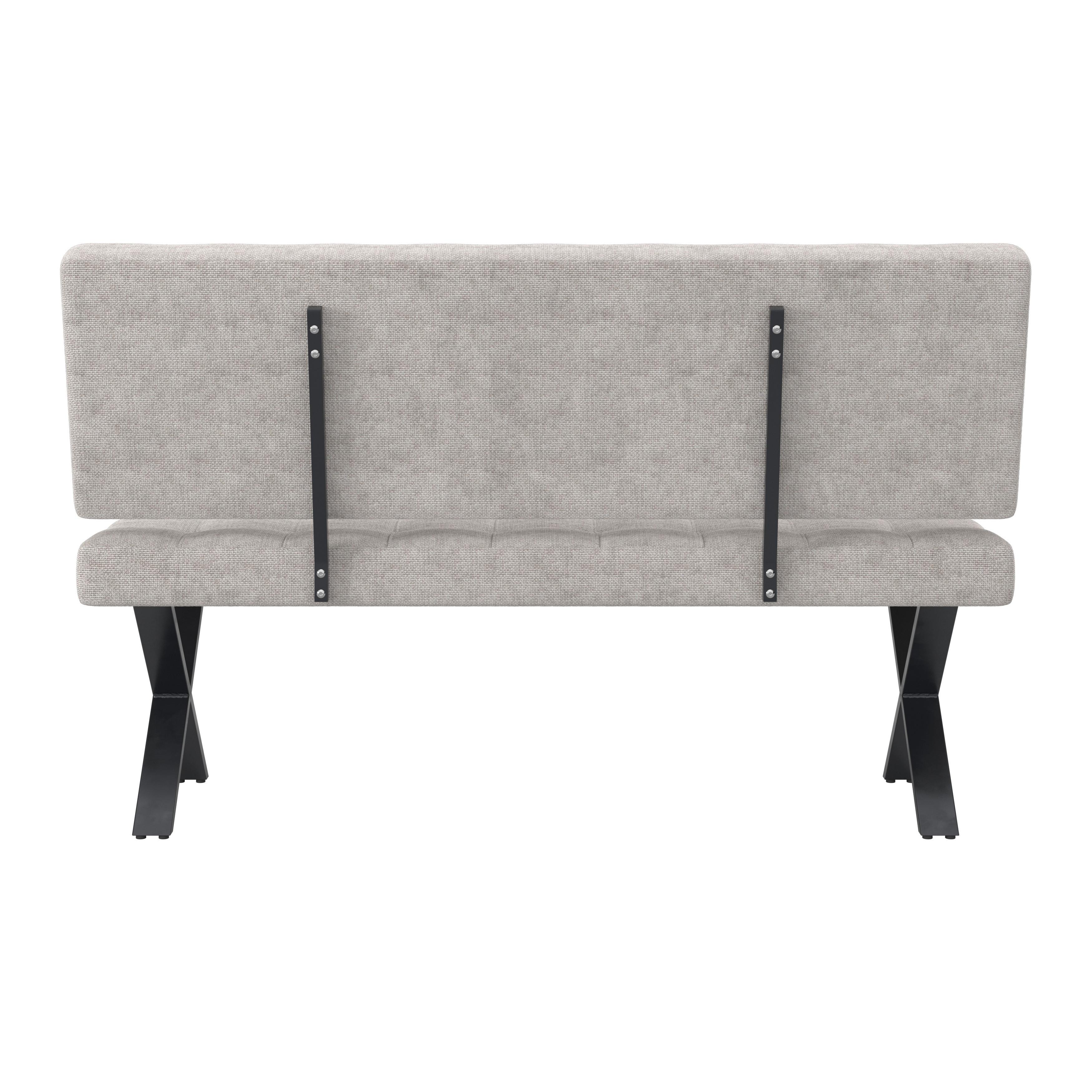 SITTBÄNK NOVA - ljusgrå/svart, Modern, metall/trä (140/97/64cm) - Bessagi Home