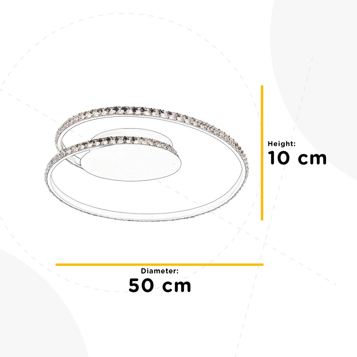 LED-Deckenleuchte Eden Weiß max. 26 Watt - Weiß, Design, Metall (50/10/43cm)